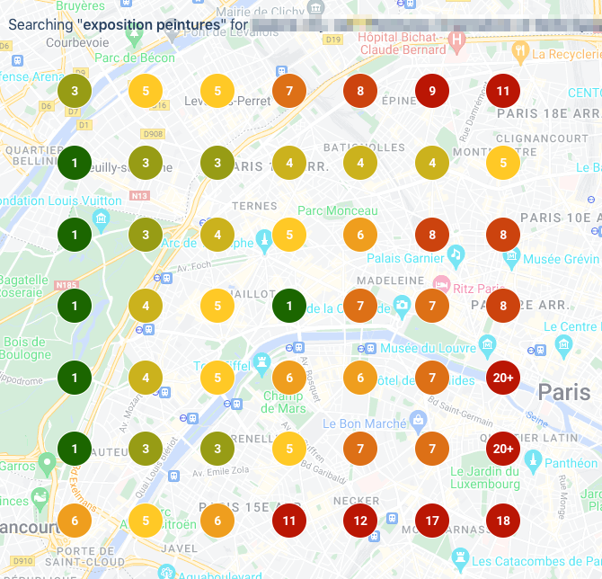 Geolocation Rankings Report for a Location on Google Business Profile